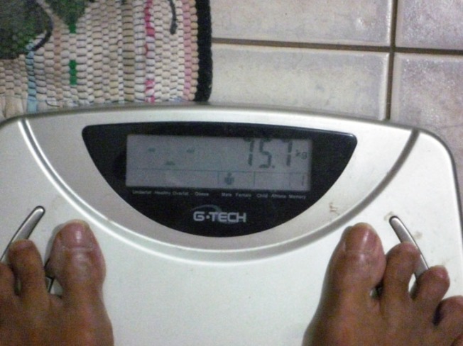 75,7 kg em 06/09/2014